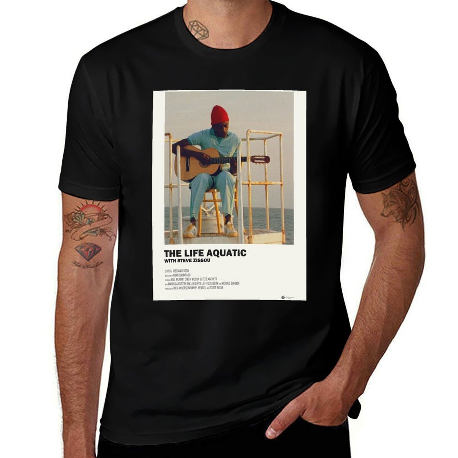 Aquatic Sports Activities - ザ・ライフ・アクアティック ポスターTシャツ アクティブスポーツ 半袖 コットンシャツ Tシャツ